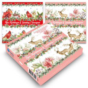 Janneke Brinkman kerstkaartenmapje / Rode kardinaal wit - Vogelhuisje