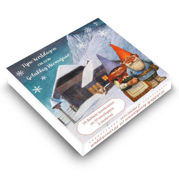 Rien Poortvliet kabouter kerstkaartenmapje / Kabouter echtpaar - Sneeuwbal - Afbeelding 5
