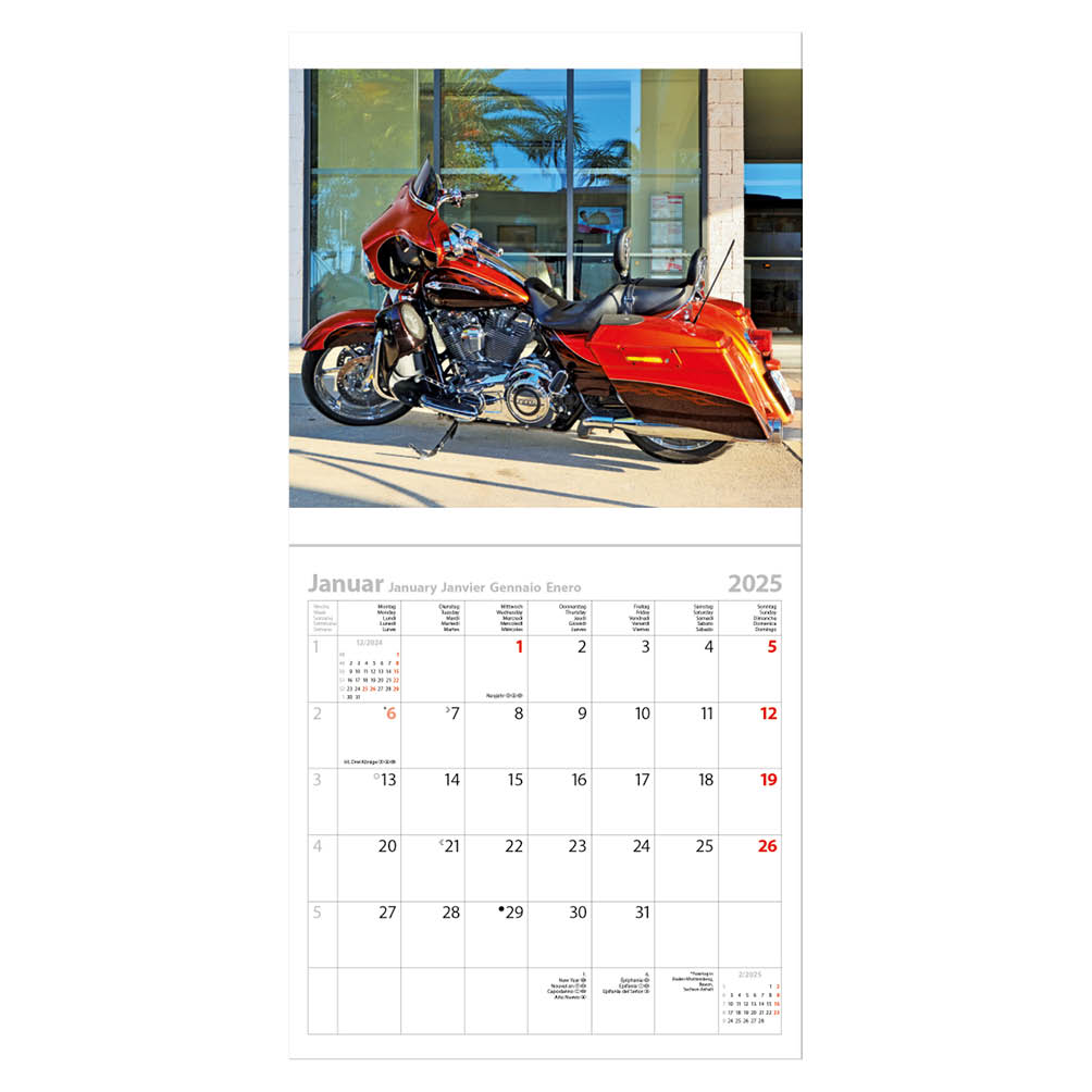 Dreambikes Harley Davidson kalender 2025 Notes&gifts