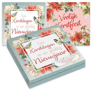 Janneke Brinkman kerstkaartenmapje / Boomklever & Koolmees - Rode kardinaal roze
