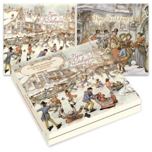 Anton Pieck kerstkaartenmapje / Schaatsen - Kerstliedjes