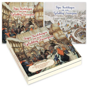 Anton Pieck kerstkaartenmapje / Paard en koets - Winter tafereel