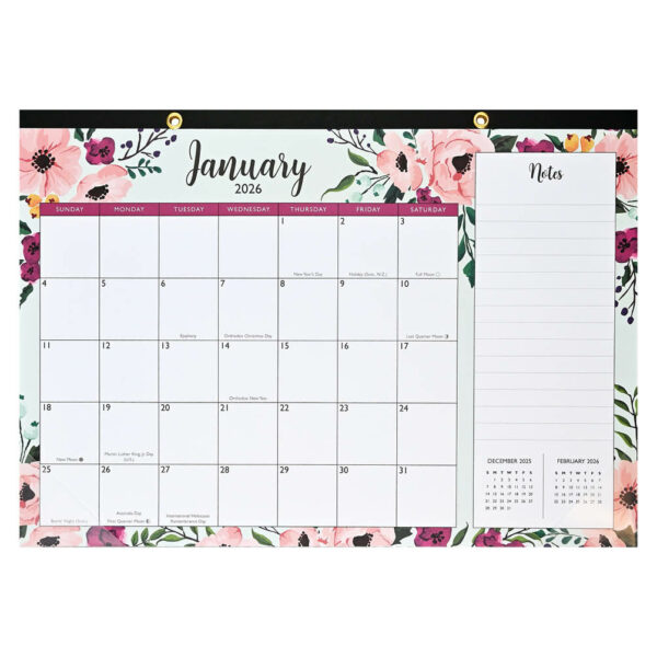 Desk pad calendar Floral 2026