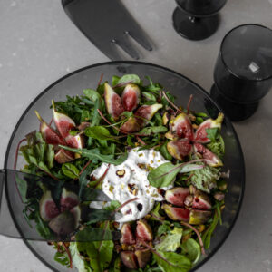 Jens Living Acryl Saladeschaal Met Bestek Smoke