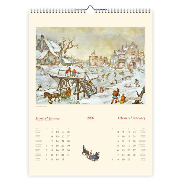Anton Pieck maandkalender groot Poffertjes & Wafelen 2026 - Afbeelding 2