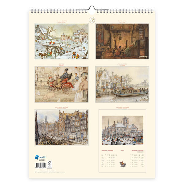 Anton Pieck maandkalender groot Poffertjes & Wafelen 2026 - Afbeelding 3