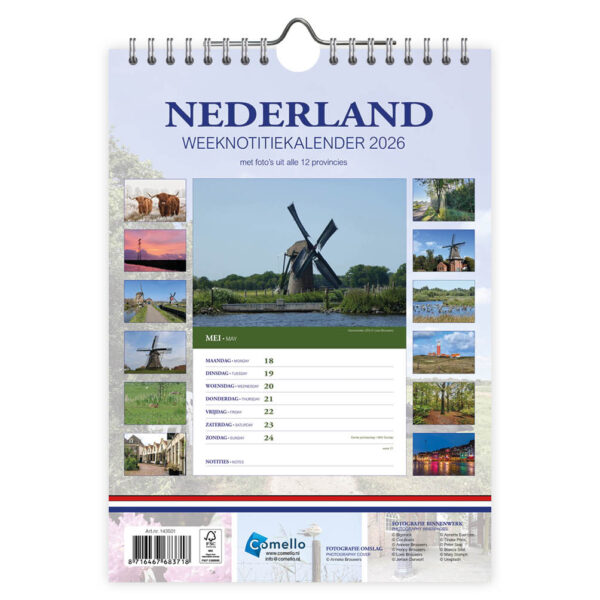Nederland WEEKnotitiekalender (koeien) 2026 - Afbeelding 3
