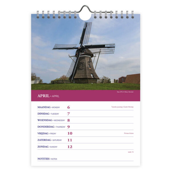 Nederland WEEKnotitiekalender (molen) 2026 - Afbeelding 2