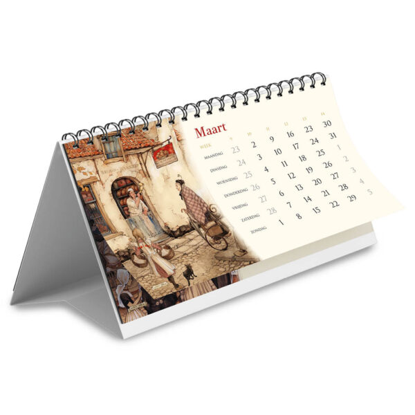 Desk kalender Anton Pieck Trekschuit 2026 - Afbeelding 2