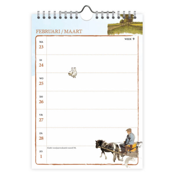 Rien Poortvliet LLDB WEEKnotitiekalender Paarden 2026 - Afbeelding 2