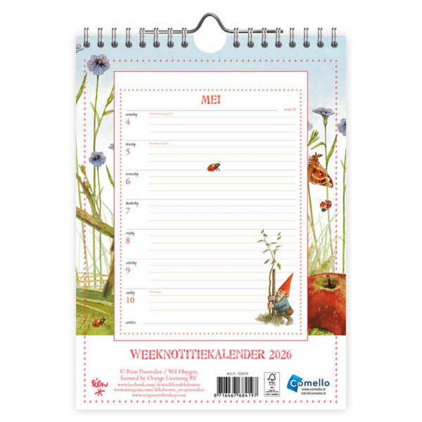 Rien Poortvliet Kabouter Weeknotitiekalender 2026 - Afbeelding 3