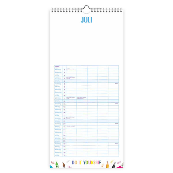 Familienotitiekalender Do It Yourself met stickers (t/m 5 pers) 2026 - Afbeelding 2