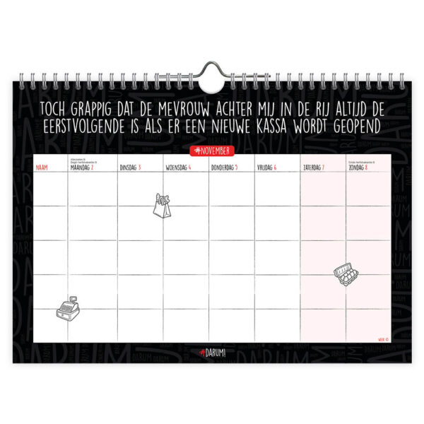 FamilieWEEKnotitiekalender Darum oblong 2026 - Afbeelding 2