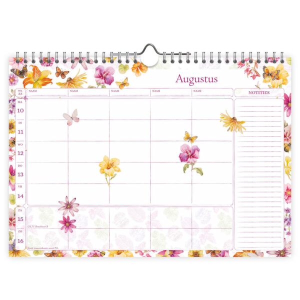 Janneke Brinkman FamilieWEEKnotitiekalender oblong Zomerbloemen 2026 - Afbeelding 2