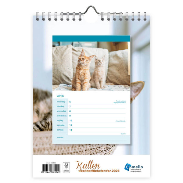 Katten WEEKnotitiekalender 2026 - Afbeelding 3