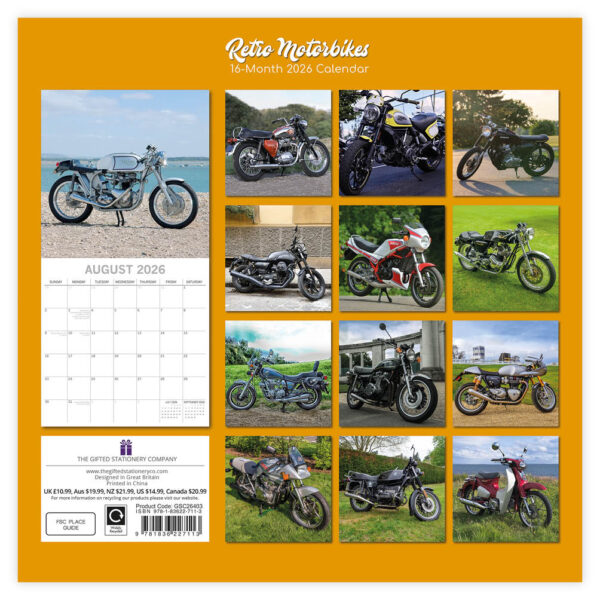 Retro Motorbikes kalender 2026 - Afbeelding 3