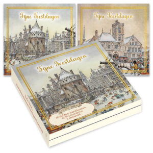 Anton Pieck kerstkaartenmapje / Winterse stadsgezichten