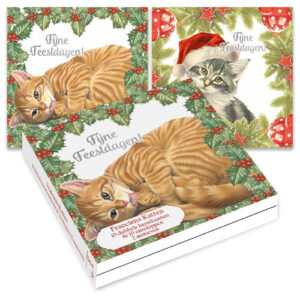 Franciens Katten kerstkaartenmapje / Hulst - Denneboom