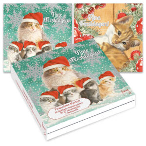 Franciens Katten kerstkaartenmapje / Moeder met 4 kittens - Binkie