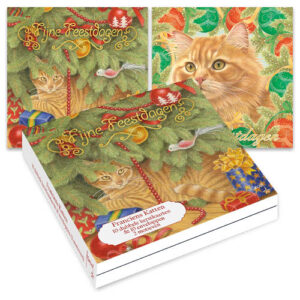Franciens Katten kerstkaartenmapje / Onder de boom -  Kerstballen