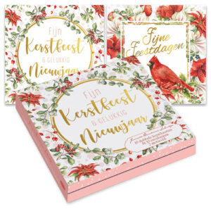 Janneke Brinkman kerstkaartenmapje / Bloemenkrans amaryllis - Bloemenkrans paars