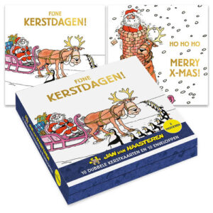 Jan van Haasteren kerstkaartenmapje / Schoorsteen - Pinguïns