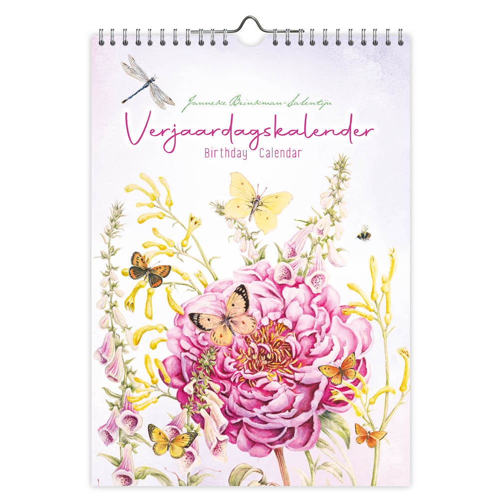 Janneke Brinkman "Pioenroos" verjaardagskalender A4
