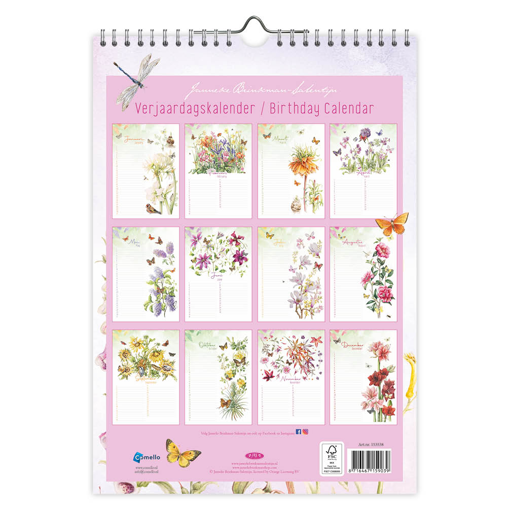 Janneke Brinkman "Pioenroos" verjaardagskalender A4 - Afbeelding 3