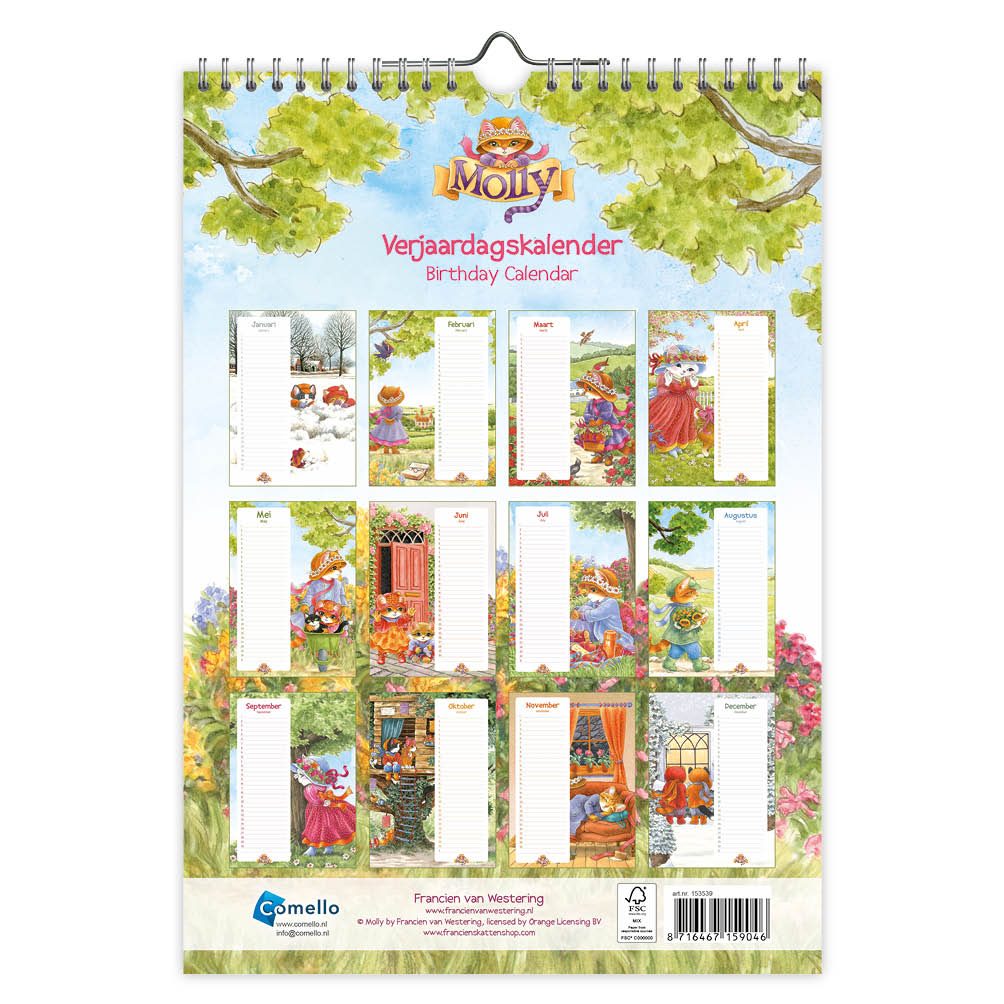 Franciens Katten "Mollie" verjaardagskalender A4 - Afbeelding 3