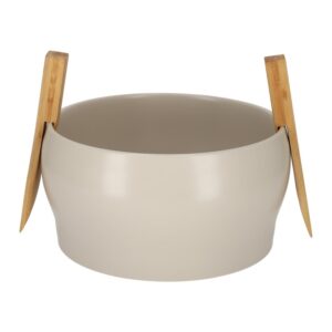 Saladeschaal Met Bestek Steengrijs