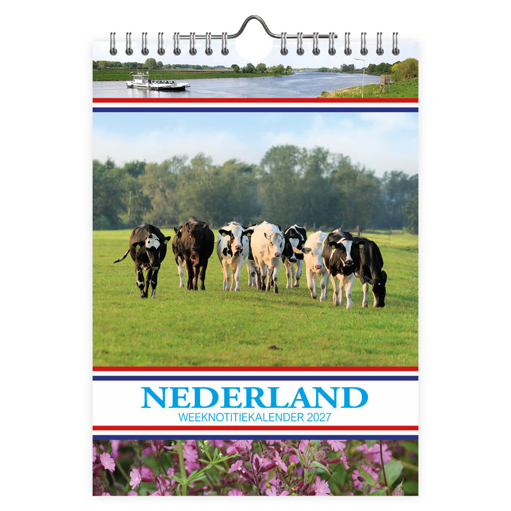 Nederland WEEKnotitiekalender Weide met Koeien 2027