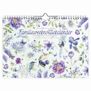 Janneke Brinkman familieWEEKnotitiekalender Blauwe Bloemen oblong 2027