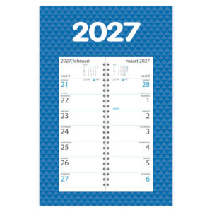 Omlegweekkalender op schild 2027