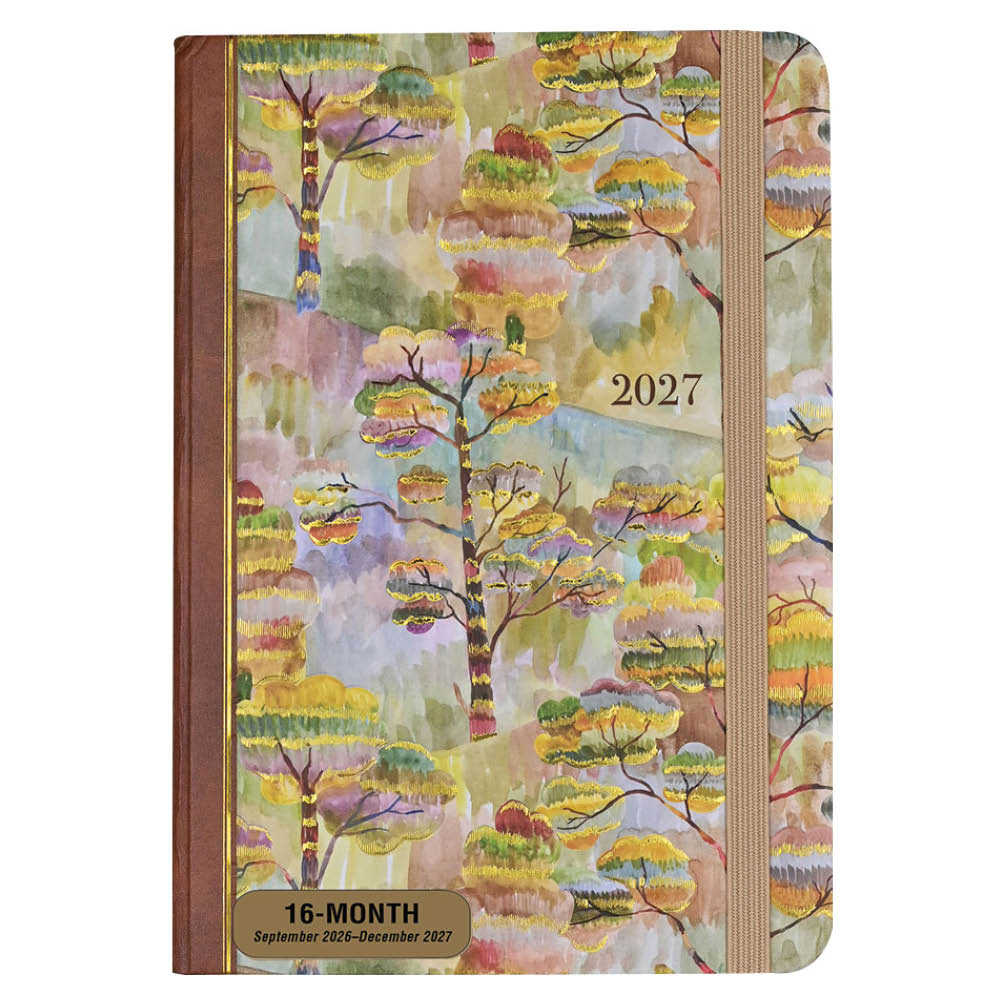 Watercolor Treescape Compact diary 16-mnds 2027