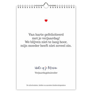 What's up je boterham A4 verjaardagskalender *