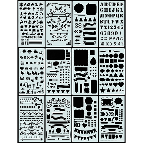 Stencil set Peter Pauper Dotted Journal 12 stuks - Afbeelding 2