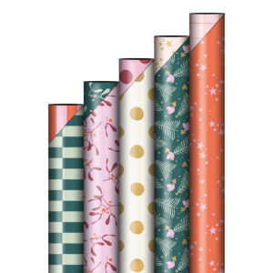 Rollen cadeaupapier -5stuks- Xmas Colorful