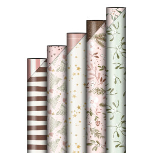 Rollen cadeaupapier -5stuks- Xmas Calm base